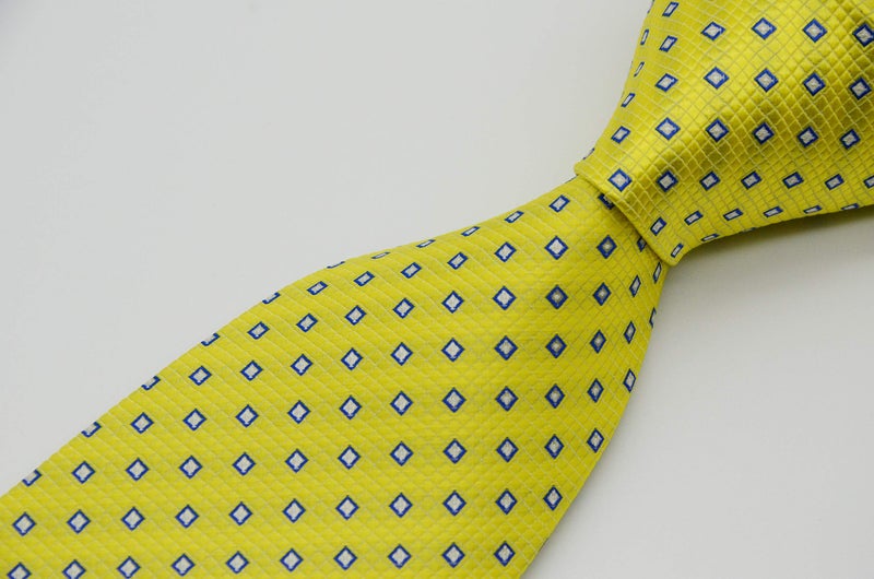 Geotae Zerun New Classic Solid Checks Paisley JACQUARD WOVEN Silk Men's Tie Necktie (Pattern Check Yellow) - Image 2